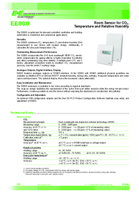 Thumbnail of document Data Sheet - EE800 HVAC Room Transmitter for CO2, RH, and Temperature